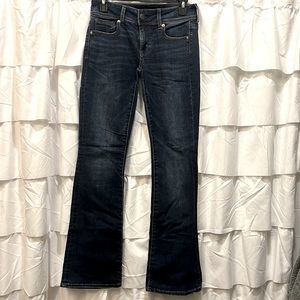 American Eagle kick boot jeans. Size 0 short. Dark wash. Like new. Super stretch